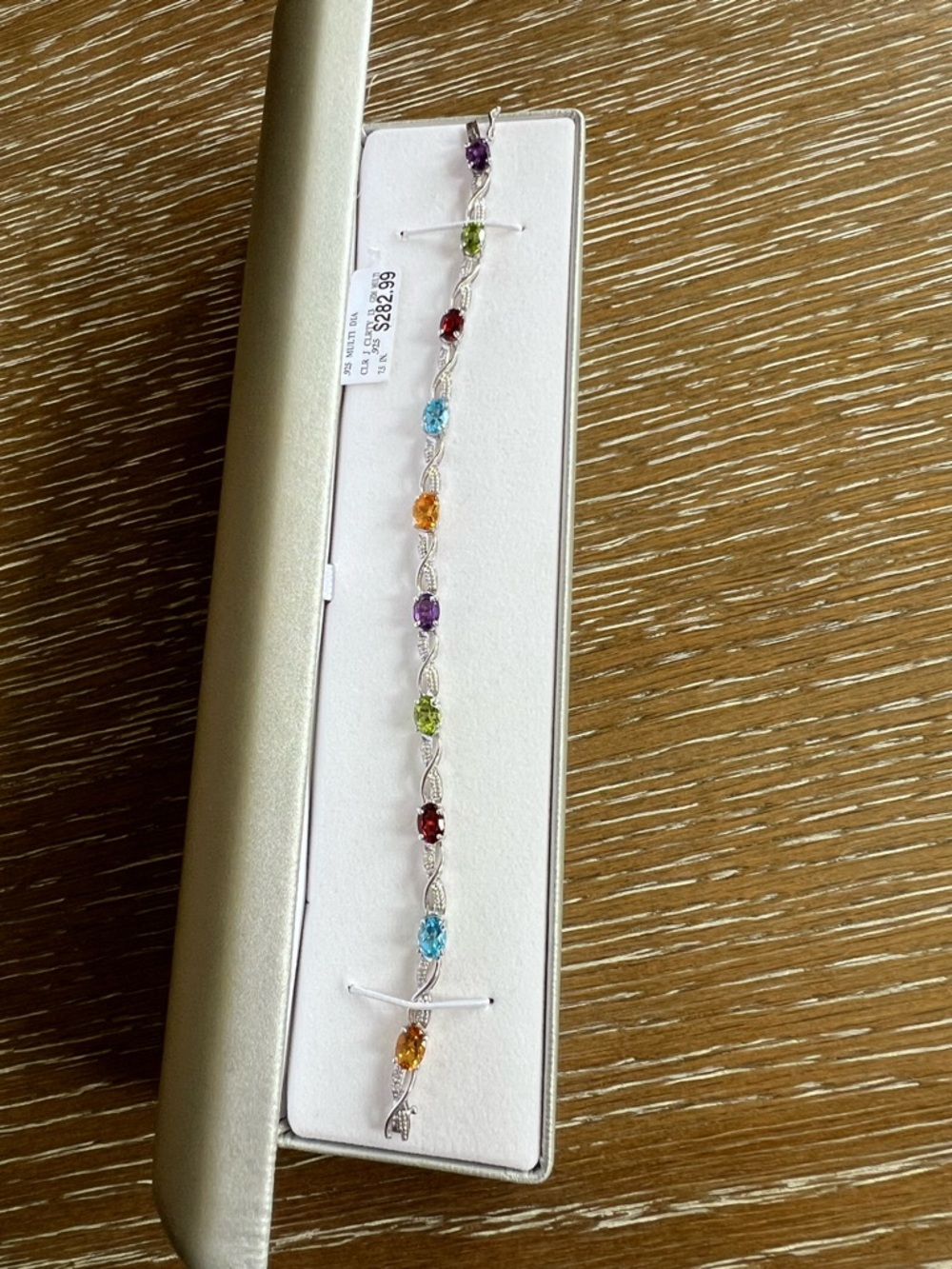 Multi-Gemstone Sterling Silver Bracelet - Colorful Birthstone Accent